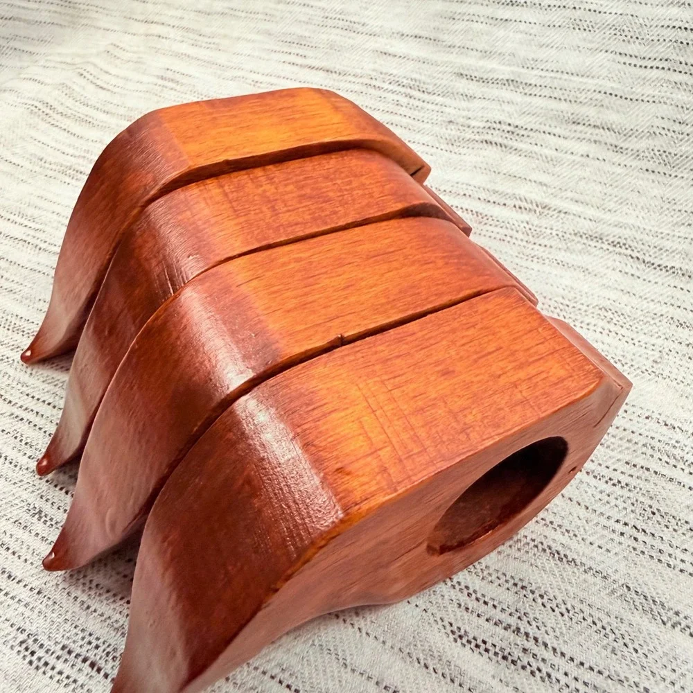 Hand-carved Wooden Whale‎ Napkin Rings Set of 4 Nautical Coastal Dinner Party